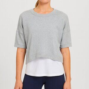 Lululemon Bhakti Reality Knit Casual Preppy Short Sleeve Heathered Grey 6
